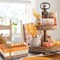 Thanksgiving Wooden Tiered Tray Decor Plaid Faux Decorative Stacked Books Bundle Thankful Grateful Blessed Wooden Block Sign with Beads for Fall Farmhouse Rustic Kitchen Home Table Decoration